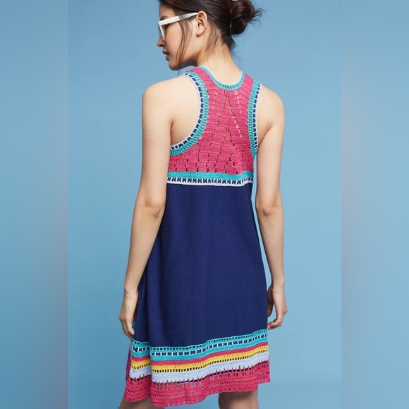 Anthropologie Akemi + Kin Crochet Trim Swing Dress Size Medium - Picture 2 of 12
